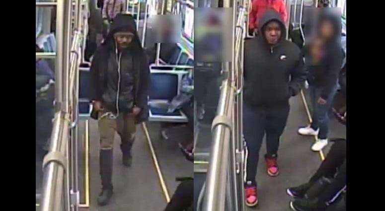 Two men wanted for allegedly exchanging gunfire March 24, 2020, on a Red Line train in Chatham. Two men wanted for allegedly exchanging gunfire March 24, 2020, on a Red Line train in Chatham.