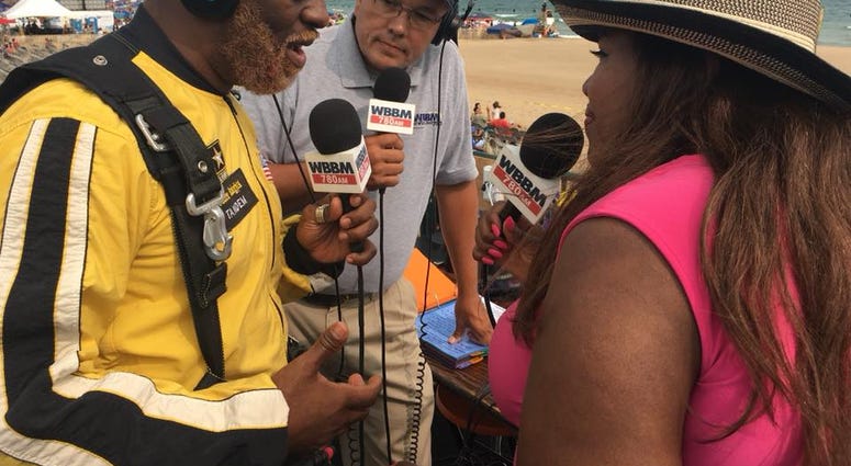 Rhymefest opened Air & Water Show with tandem parachute jump Rhymefest opened Air & Water Show with tandem parachute jump