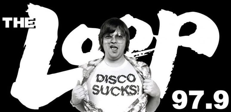 Steve Dahl with Disco Sucks shirt Steve Dahl with Disco Sucks shirt