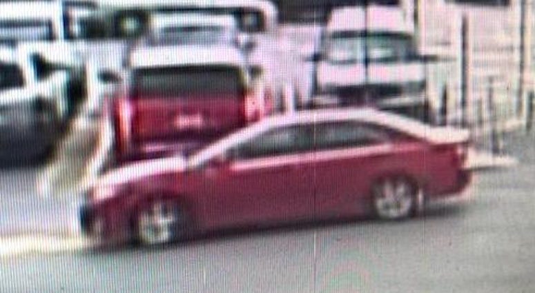 Police say this car was involved in bank robbery at a TCF Bank in Burbank on Oct. 22, 2019. Police say this car was involved in bank robbery at a TCF Bank in Burbank on Oct. 22, 2019.