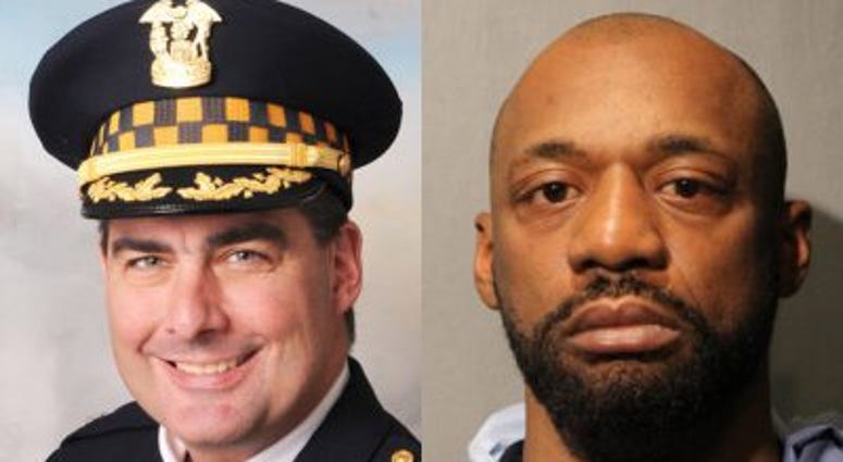 Chicago Police Cmdr. Paul Bauer (left) was shot and killed on Feb. 13, 2018. Shomari Legghette (right) has been charged with murder, accused of shooting Bauer six times outside the Thompson Center.