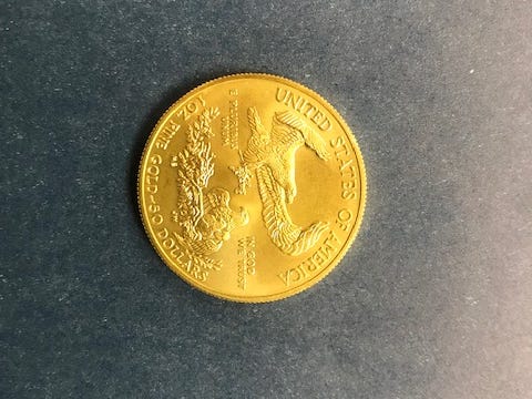 Back of gold coin