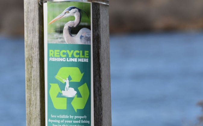 Fishing Line Receptacle
