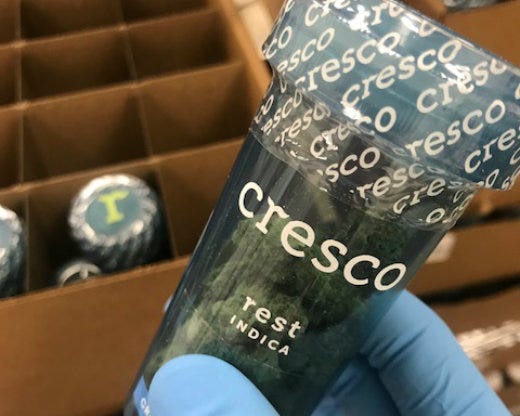 The final product as it gets ready to leave Cresco Labs. Cresco Labs packaged marijuana