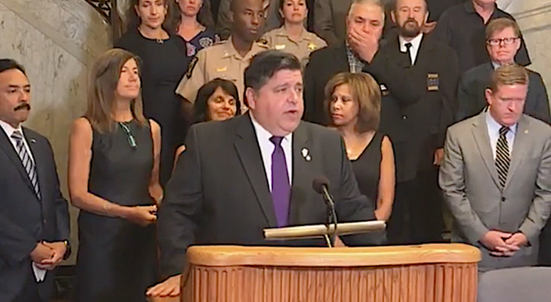 Gov. J.B. Pritzker speaks at a signing of an executive order to address Illinois’ DNA sample backlog. Gov. J.B. Pritzker speaks at a signing of an executive order to address Illinois’ DNA sample backlog.