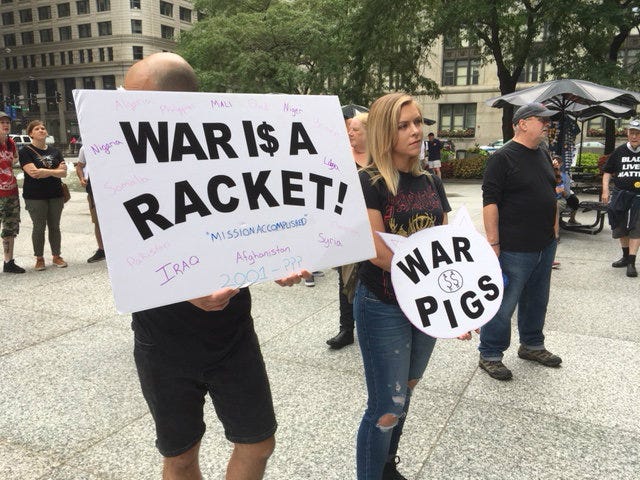 Activists gather to remembers the 50th anniversary of the 1968 Democratic National Convention protests in Grant Park. Activists gather to remembers the 50th anniversary of the 1968 Democratic National Convention protests in Grant Park.