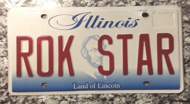 ROK STAR vanity license plate