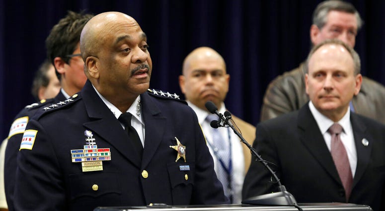 Chicago Police Supt. Eddie Johnson speaks during a press conference at CPD headquarters, Thursday, Feb. 21, 2019, in Chicago, after actor Jussie Smollett turned himself in on charges of disorderly conduct and filing a false police report.