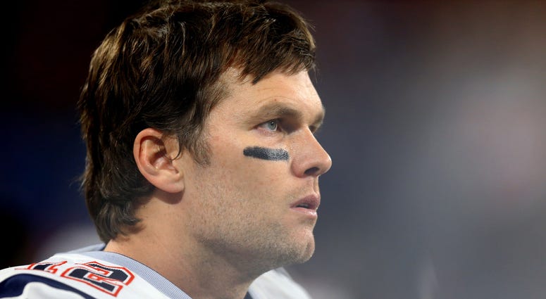 Feb 4, 2018; Minneapolis, MN, USA; New England Patriots quarterback Tom Brady (12) against the Philadelphia Eagles in Super Bowl LII at U.S. Bank Stadium.