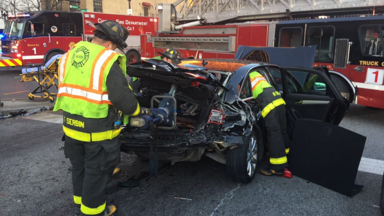 Fire crews respond to the multi-vehicle crash Jan. 27 in the Loop that left Darius Sconiers dead.