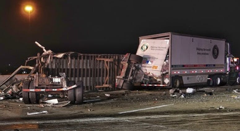 A driver died Thursday night when his semi overturned on I-65 in northwest Indiana
