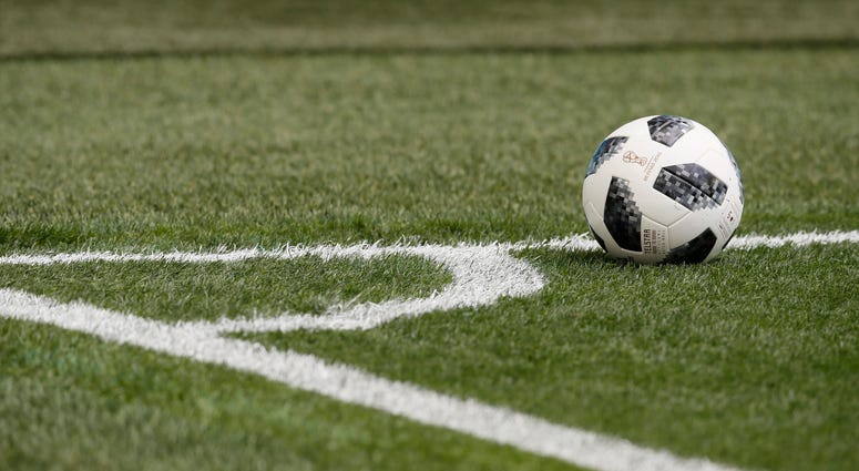 The official World Cup ball during warm up during the FIFA World Cup 2018