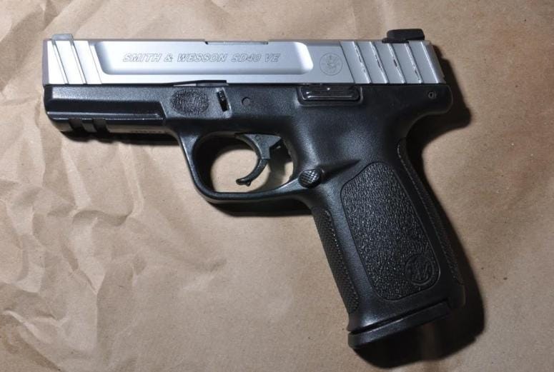 An Evanston man was charged with illegally having a loaded Smith & Wesson handgun in his car during a traffic stop Nov. 4, 2019, in the 7500 block of North Western Avenue. An Evanston man was charged with illegally having a loaded Smith & Wesson handgun in his car during a traffic stop Nov. 4, 2019, in the 7500 block of North Western Avenue.