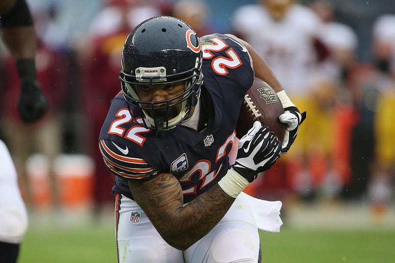 Matt Forte #22 of the Chicago Bears runs the ball in the third quarter against the Washington Redskins at Soldier Field on December 13, 2015 in Chicago, Illinois. Matt Forte #22 of the Chicago Bears runs the ball in the third quarter against the Washington Redskins at Soldier Field on December 13, 2015 in Chicago, Illinois.