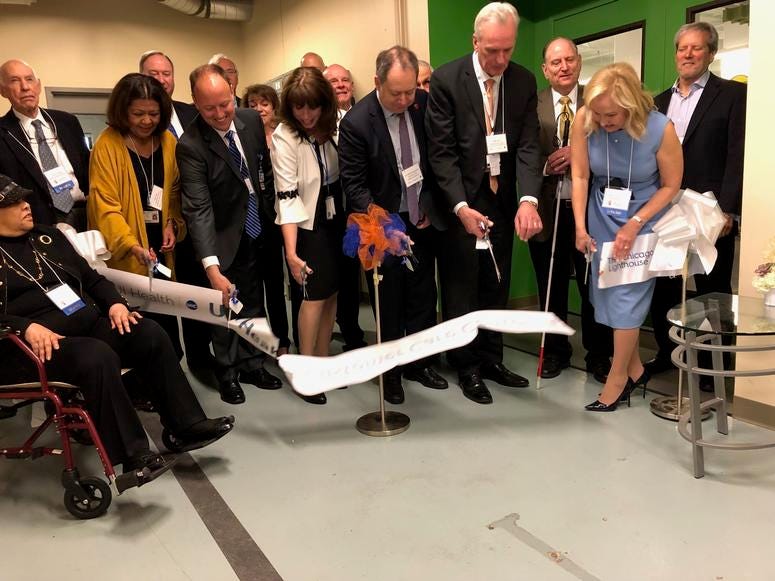 The Chicago Lighthouse, an organization that serves the visually impaired and disabled, held a ribbon-cutting ceremony Wednesday for the renovation and expansion of its state-of-the-art, fully accessible UI Health Customer Care Center. The Chicago Lighthouse, an organization that serves the visually impaired and disabled, held a ribbon-cutting ceremony Wednesday for the renovation and expansion of its state-of-the-art, fully accessible UI Health Customer Care Center.