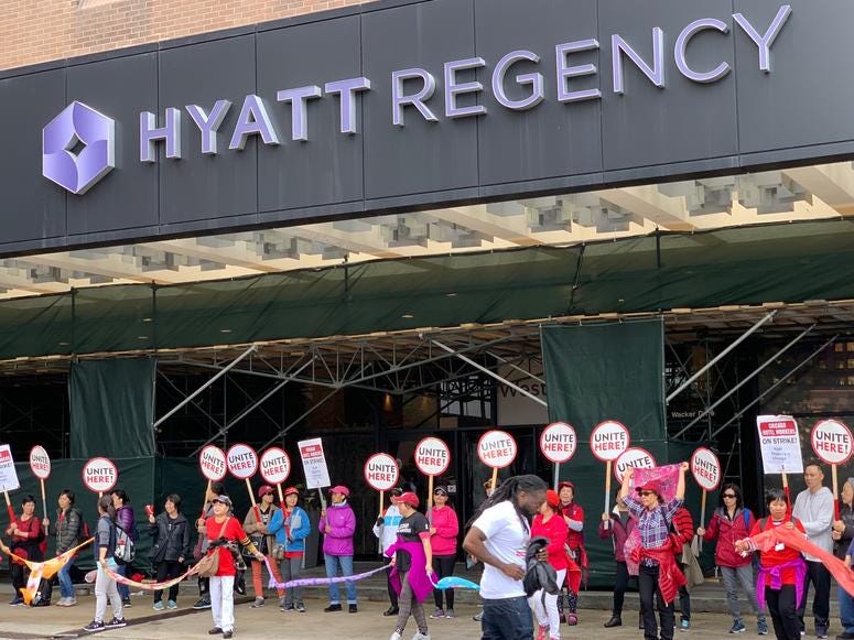 Hotel Workers Call On Hyatt To End Strike