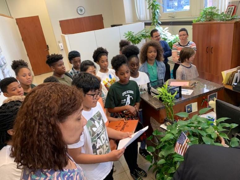 A group of Chicago Public School students spent one of their first days of summer at City Hall, hoping to make history while helping the environment. A group of Chicago Public School students spent one of their first days of summer at City Hall, hoping to make history while helping the environment.
