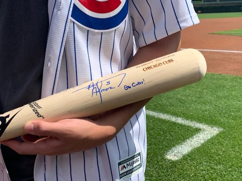 Dylan Provenzano's signed bat from Almora Dylan Provenzano's signed bat from Almora