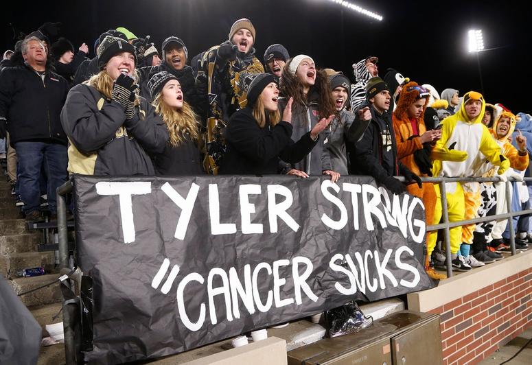 The Purdue faithful show their support for Tyler Trent as the Boilermakers pull away from Ohio State in the fourth quarter Saturday, October 20, 2018, at Ross-Ade Stadium.