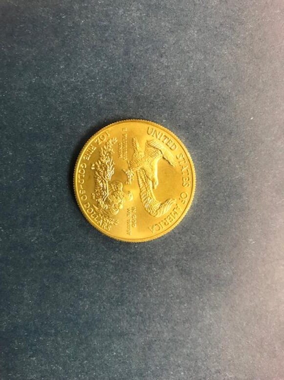 Back of gold coin