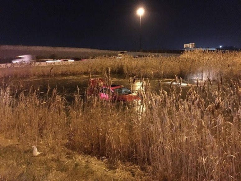 The submerged vehicle.