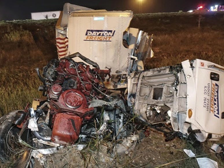 A driver died Thursday night when his semi overturned on I-65 in northwest Indiana