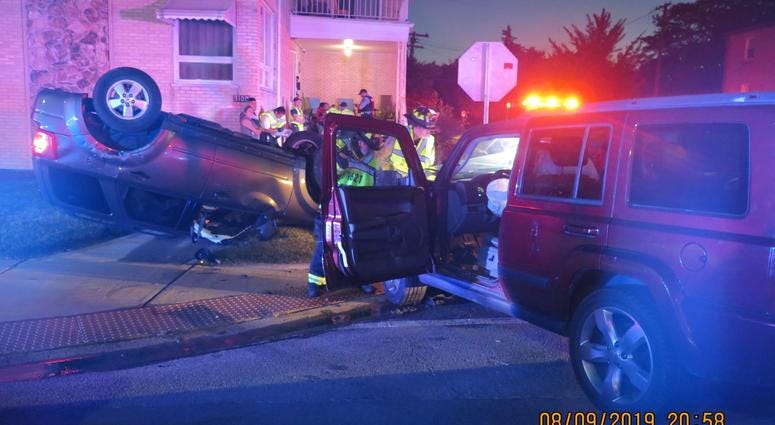 Riverside authorities investigate a rollover crash that sent an entire family to a hospital on Aug. 9, 2018. Riverside authorities investigate a rollover crash that sent an entire family to a hospital on Aug. 9, 2018.