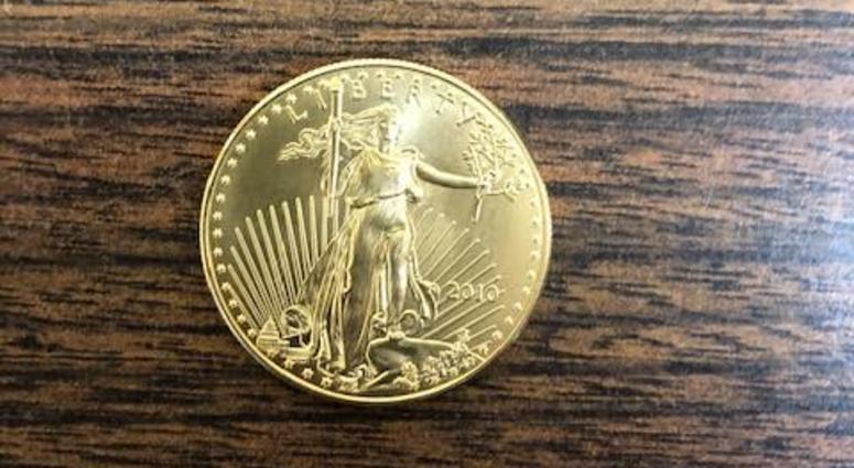 This gold coin was dropped into a Salvation Army kettle on Dec. 11, 2019 in Westchester.