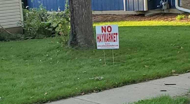 No Haymarket sign No Haymarket sign