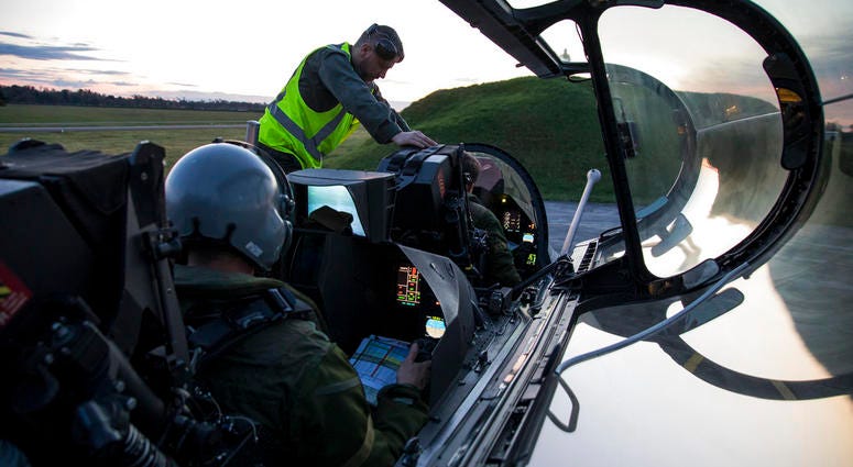 French Army Communications Audiovisual office In his image taken Friday, April 13, 2018 and released by the French Army Communications Audiovisual office (ECPAD) on Saturday, April 14, 2018, a Dassault Rafale fighter aircraft is prepared for airstrikes in Syria at Saint Dizier airbase, eastern France