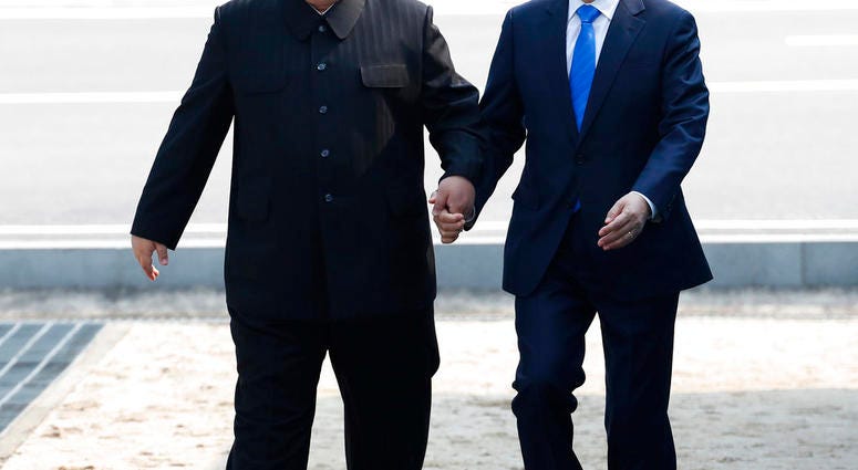 North Korean leader Kim Jong Un and South Korean President Moon Jae-in North Korean leader Kim Jong Un and South Korean President Moon Jae-in