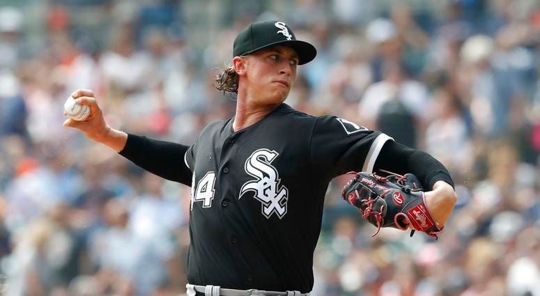 Chicago White Sox starting pitcher Michael Kopech throws during the first inning of a baseball game against the Detroit Tigers, Sunday, Aug. 26, 2018, in Detroit. (AP Photo/Carlos Osorio) Chicago White Sox starting pitcher Michael Kopech throws during the first inning of a baseball game against the Detroit Tigers, Sunday, Aug. 26, 2018, in Detroit. (AP Photo/Carlos Osorio)