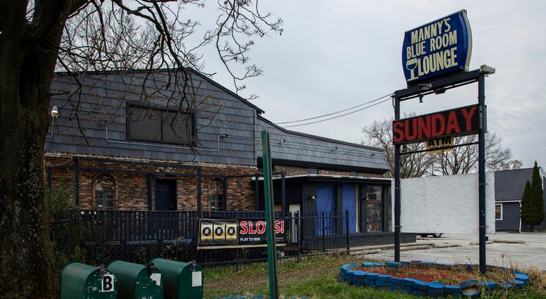 Manny's Blue Room Lounge in Robbins on Monday, Nov. 12, 2018. A police officer fatally shot an armed security guard while responding to an early-morning shooting at a suburban Chicago bar, investigators said.