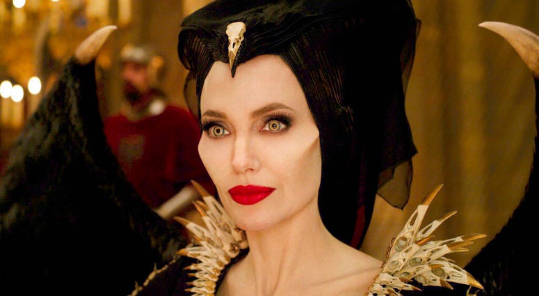 This image released by Disney shows Angelina Jolie as Maleficent in a scene from "c." This image released by Disney shows Angelina Jolie as Maleficent in a scene from "Maleficent: Mistress of Evil."
