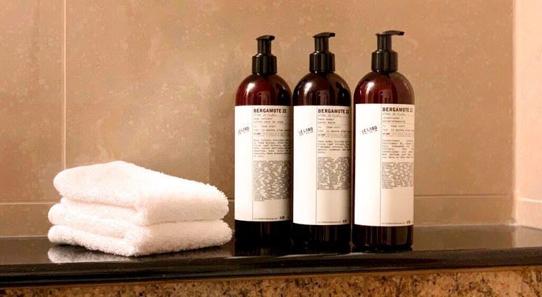 Hyatt Hotels Corp. is the latest hotel company to remove small bottles from its bathrooms in an effort to reduce waste. Hyatt Hotels Corp. is the latest hotel company to remove small bottles from its bathrooms in an effort to reduce waste.