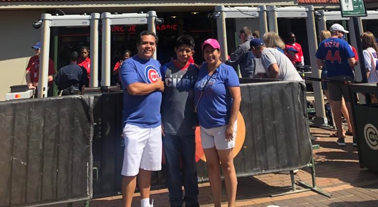 The Padillas are celebrating the upcoming adoption of Diego, 13, with a Make-A-Wish foundation trip to a Cubs game. The Padillas are celebrating the upcoming adoption of Diego, 13, with a Make-A-Wish foundation trip to a Cubs game.