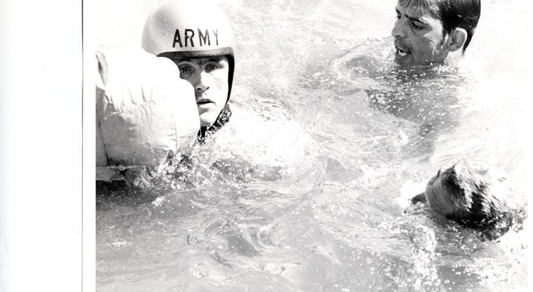 Golden Knights in water