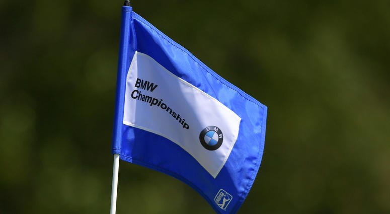 A pin flag is displayed during the first round of the BMW Championship at Aronimink Golf Club on September 6, 2018 in Newtown Square, Pennsylvania. A pin flag is displayed during the first round of the BMW Championship at Aronimink Golf Club on September 6, 2018 in Newtown Square, Pennsylvania.