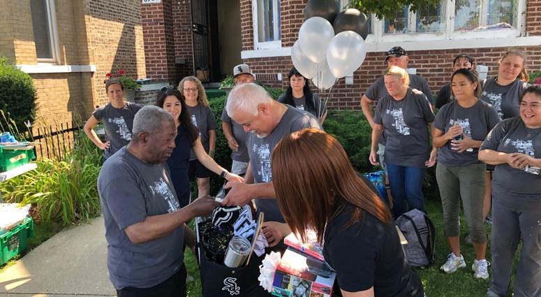 A 91-year-old Korean War veteran and long-time White Sox fan is getting a home makeover courtesy of the team as part of its Sox Serve Week. A 91-year-old Korean War veteran and long-time White Sox fan is getting a home makeover courtesy of the team as part of its Sox Serve Week.
