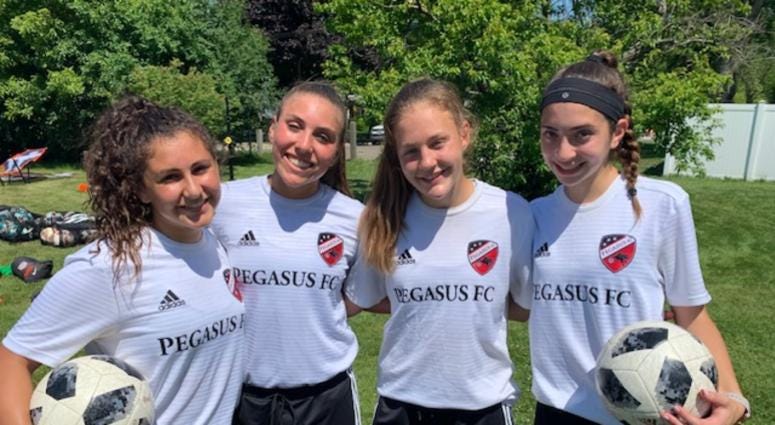 Four young women from the Chicago suburbs are heading to the World Cup of Youth Soccer. Four young women from the Chicago suburbs are heading to the World Cup of Youth Soccer.