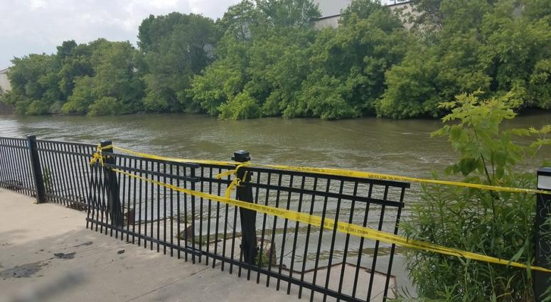 Two men were pulled from the Chicago River on June 28, 2019, after they tried to put a boat in the water to go fishing near the 1500 block of North Kingsbury Street. Two men were pulled from the Chicago River on June 28, 2019, after they tried to put a boat in the water to go fishing near the 1500 block of North Kingsbury Street.