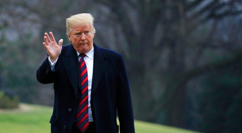 President Donald Trump walks on the South Lawn upon arrival at the White House in Washington, Saturday, Jan. 19, 2019 President Donald Trump walks on the South Lawn upon arrival at the White House in Washington, Saturday, Jan. 19, 2019