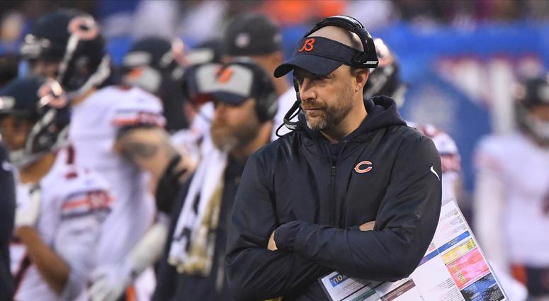 Chicago Bears head coach Matt Nagy looks on during the game against the New York Giants at MetLife Stadium.