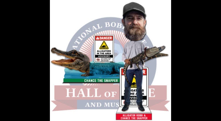Frank “Alligator” Robb and Chance the Snapper Dual Bobblehead Frank “Alligator” Robb and Chance the Snapper Dual Bobblehead