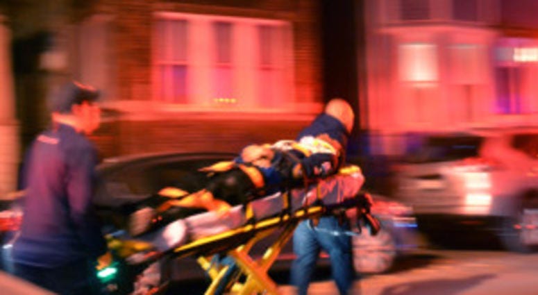Multiple people were injured during a porch collapse about 2:30 a.m. Saturday, October 27, 2018 in the 2900 block of West Lyndale Avenue in Chicago. | Justin Jackson/ Sun-Times Multiple people were injured during a porch collapse about 2:30 a.m. Saturday, October 27, 2018 in the 2900 block of West Lyndale Avenue in Chicago. | Justin Jackson/ Sun-Times