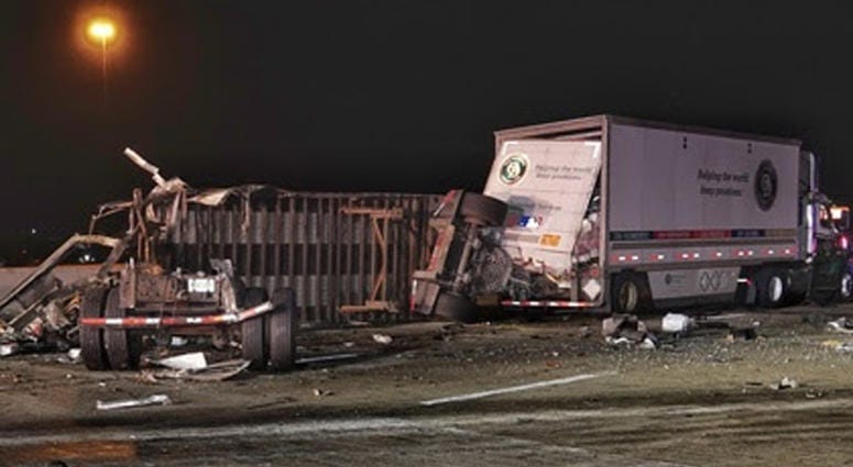 A driver died Thursday night when his semi overturned on I-65 in northwest Indiana