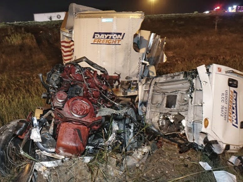 A driver died Thursday night when his semi overturned on I-65 in northwest Indiana