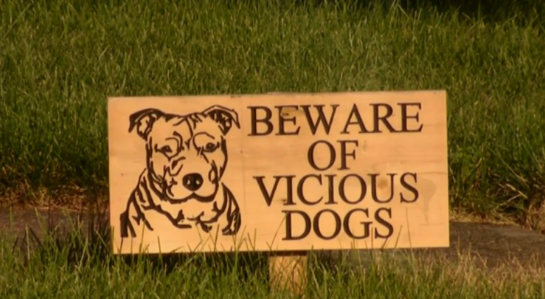 Vicious dog sign Vicious dog sign