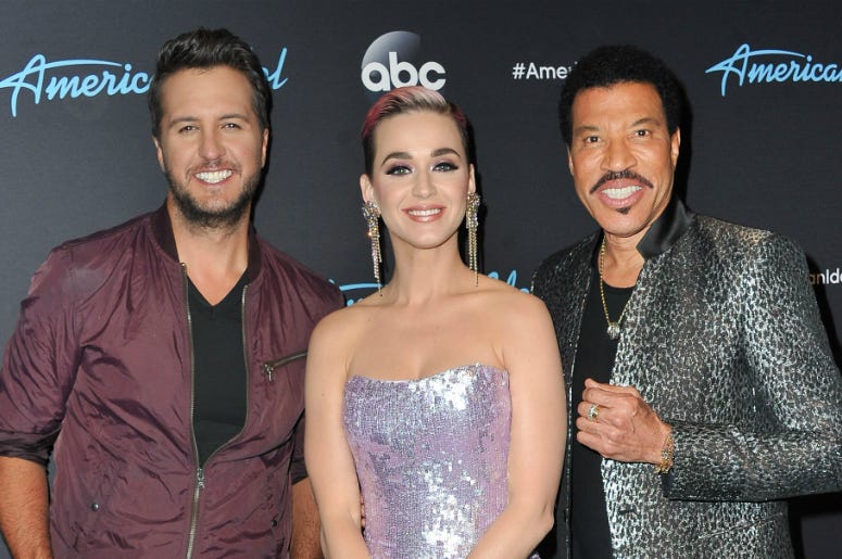 Judges Luke Bryan, Katy Perry and Lionel Richie arrive at ABC's 'American Idol' show on April 23, 2018 Judges Luke Bryan, Katy Perry and Lionel Richie arrive at ABC's 'American Idol' show on April 23, 2018