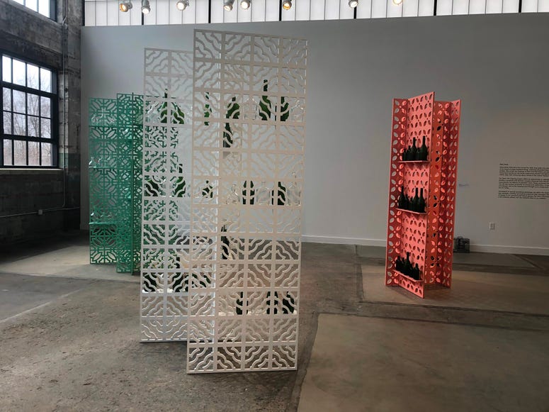 Edra Soto's liquor bottles on display at Albright Knox Northland. January 16, 2020 (WBEN Photo/Mike Baggerman) Edra Soto's liquor bottles on display at Albright Knox Northland. January 16, 2020 (WBEN Photo/Mike Baggerman)